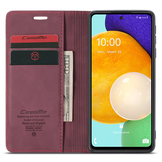 Чехол CASEME для Samsung Galaxy A53 5G, Leather Wallet Case, красный
