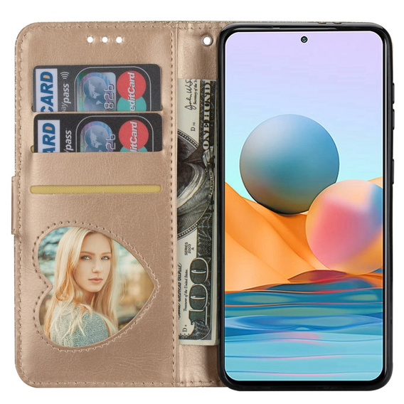 Чохол-книжка для Samsung Galaxy A36 5G, Wallet Zipper Pocket Glittery, золотий