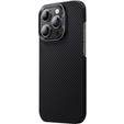 Чехол BENKS Kevlar для iPhone 15 Pro, углеродное волокно, чёрный