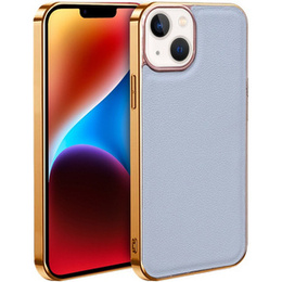 Чехол до iPhone 14, Cowhide Leather, серый