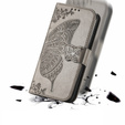 Откидной чехол для Motorola Moto G24 / G24 Power / G04, Butterfly, серый