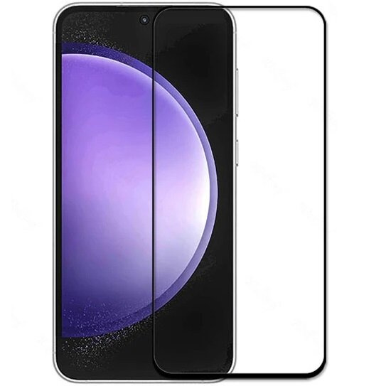 Закаленное стекло 3D для Samsung Galaxy S24 FE, чёрная рама