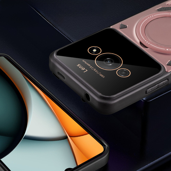 Броньований чохол для Xiaomi Redmi A3, Magnetic Ring, рожевий