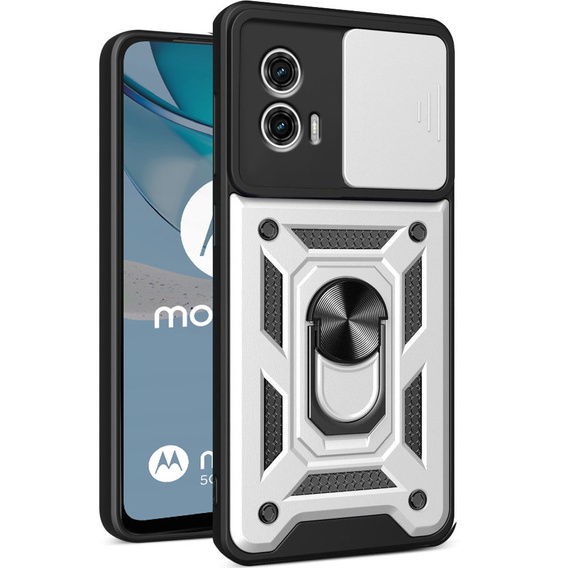 Чехол NOX Camera Slide Motorola Moto G53 5G, CamShield Slide, серебро
