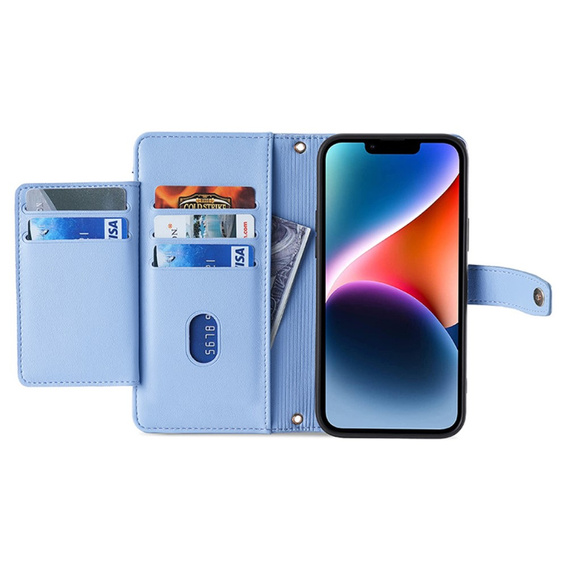 Чохол-книжка для iPhone 15, Wallet Zipper Pocket, м'яти