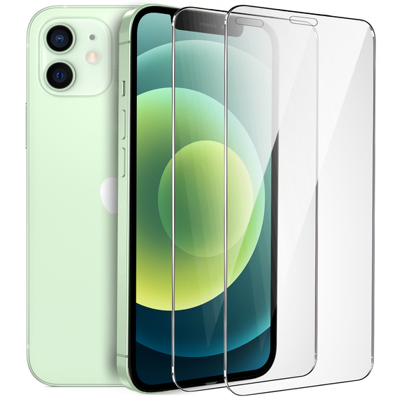 2x Загартоване скло для iPhone 12 Mini, ERBORD 9H Hard Glass на екрані