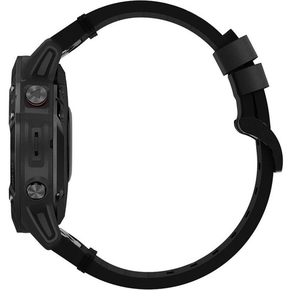 Кожаный ремешок для часов zegarka Garmin Fenix 7X / 6X Pro / 6X - Black