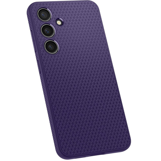 Чехол Spigen для Samsung Galaxy S24, Liquid Air, фиолетовый + закаленное стекло 9H
