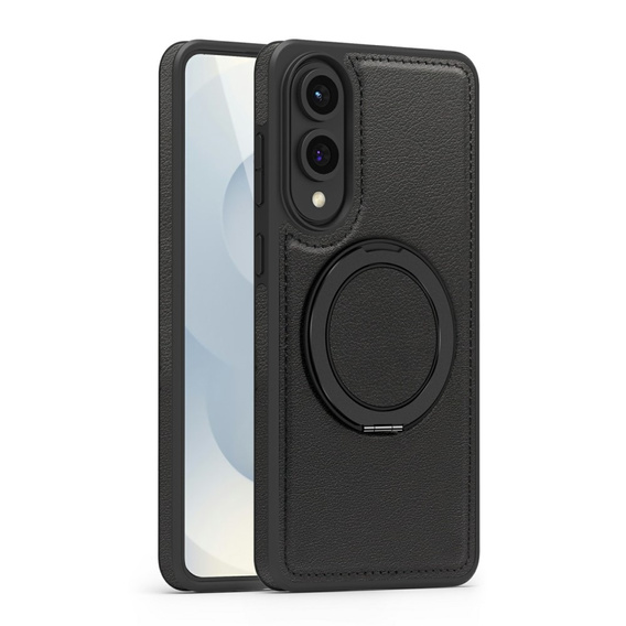 Чехол для Realme 12 Pro 5G / 12 Pro+ 5G, Leather Kickstand Ring, чёрный