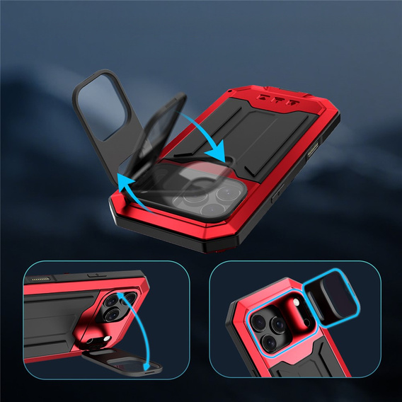 Бронированный чехол R-JUST с защитой экрана и подставкой для iPhone 17 Pro Max