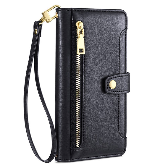 Откидной чехол для Oppo A78 4G, Wallet Zipper Pocket, чёрный