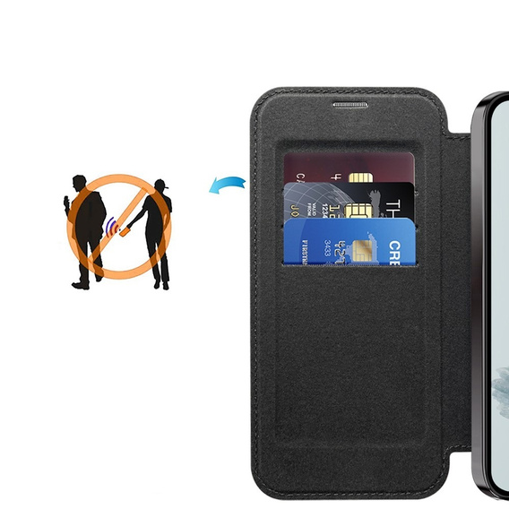 Откидной чехол для Google Pixel 9A, RFID Wallet MagSafe CamShield, чёрный