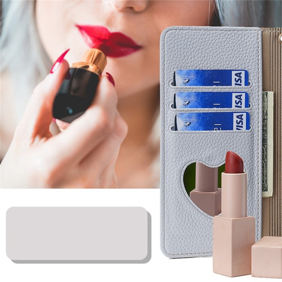 Чохол-книжка для Xiaomi Redmi 13C / Poco C65, Wallet Zipper Pocket, з дзеркалом, м'яти