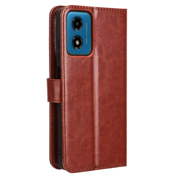 Откидной чехол для Motorola Moto G24 / G24 Power / G04, Crazy Horse Wallet, коричневый