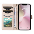 Чохол-сумка для iPhone 16E, Rhombus Crossbody Leather, бежевий