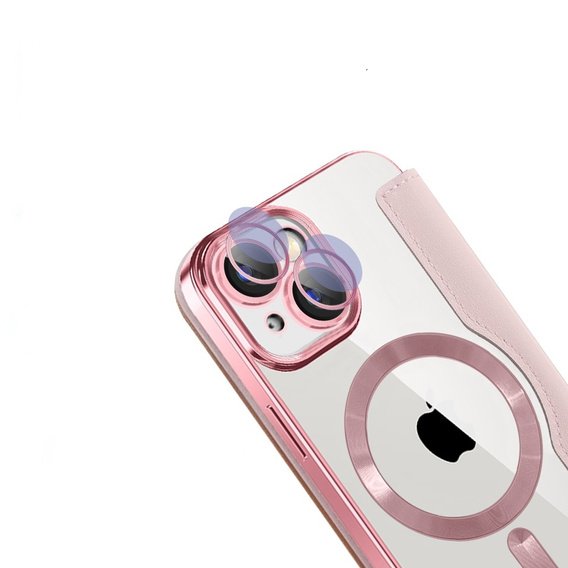 Откидной чехол для iPhone 15, RFID Wallet MagSafe CamShield, розовый