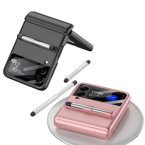 Чехол GKK Ring Holder + Pen до Samsung Galaxy Z Flip3 5G, Black