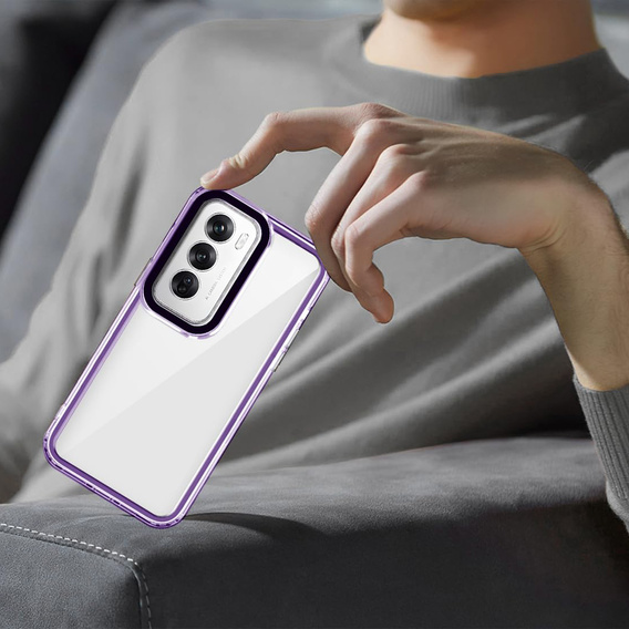 Чoхол до Oppo Reno 12 Pro, Fusion Hybrid, прозорий / фіолетовий