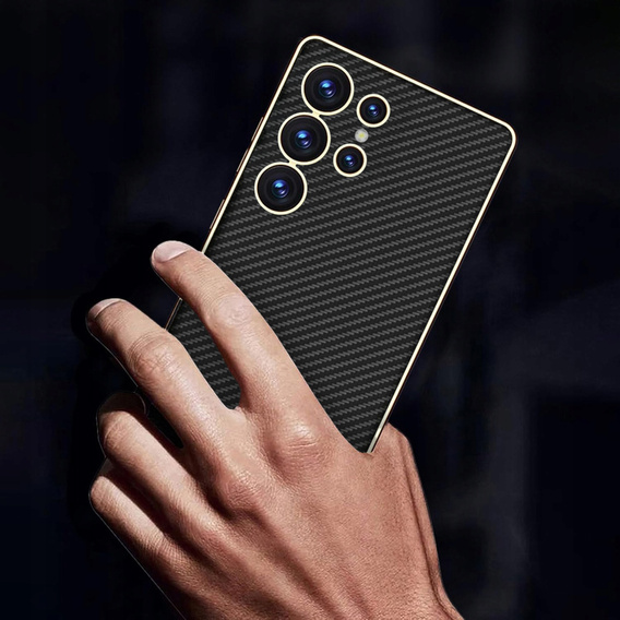 Чoхол до Samsung Galaxy S25 Ultra, GKK Leather, carbon чорний