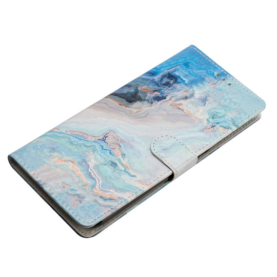 Откидной чехол для Xiaomi Redmi Note 12S, Wallet Marble, синий