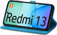 Откидной чехол для Xiaomi Redmi 13, Mandala, синий