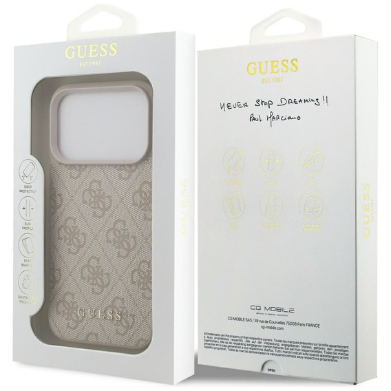 Чехол GUESS 4G Metal Gold Logo для iPhone 17 Pro