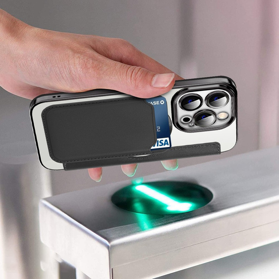 Откидной чехол для iPhone 13 Pro Max, RFID Wallet MagSafe CamShield, чёрный