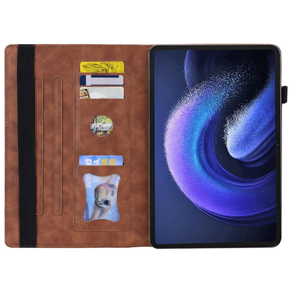 Чохол для Xiaomi Pad 6, Classic, з місцем для стилуса, коричневий