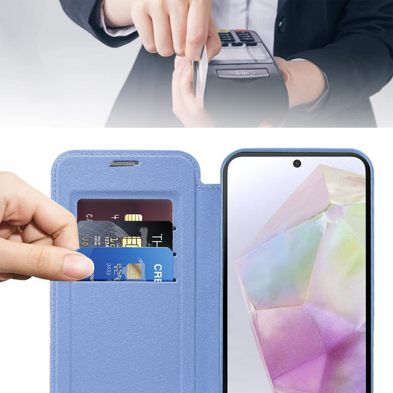 Откидной чехол для Samsung Galaxy A26, RFID Wallet MagSafe CamShield, синий