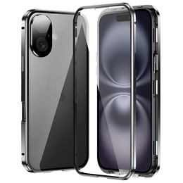 Чехол для iPhone 16, Magnetic Dual Glass, чёрный
