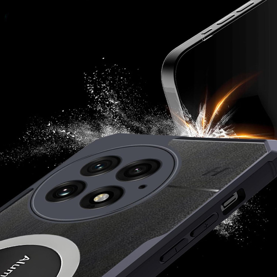 Чехол для OnePlus 13, с магнитной пластиной, прозрачный / черный