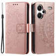 Откидной чехол для Xiaomi Redmi Note 13 Pro+, Mandala, розовый rose gold