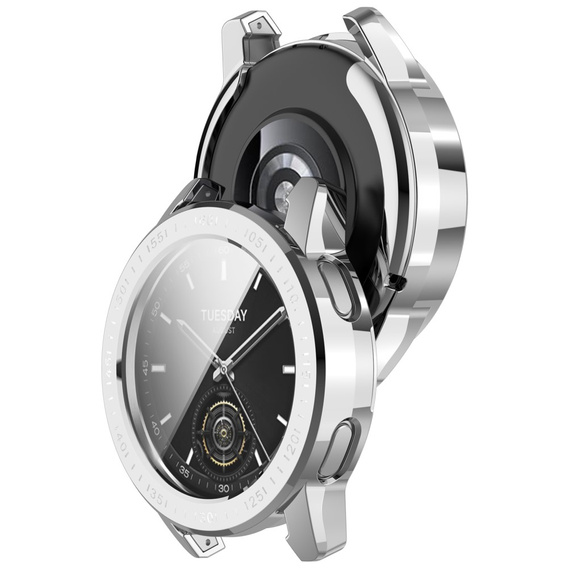Чехол 2 в 1 с защитой экрана для Xiaomi Redmi Watch 3 Lite / Watch 3 Active, серебристый