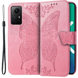 Откидной чехол для Xiaomi Redmi Note 12S, Butterfly, розовый