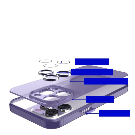 Ultra Slim чехол для iPhone 15 Pro, прозрачный / фиолетовый