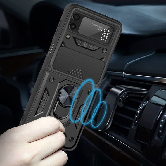 Чехол NOX Camera Slide Samsung Galaxy Z Flip 4 5G, CamShield Slide, чёрный