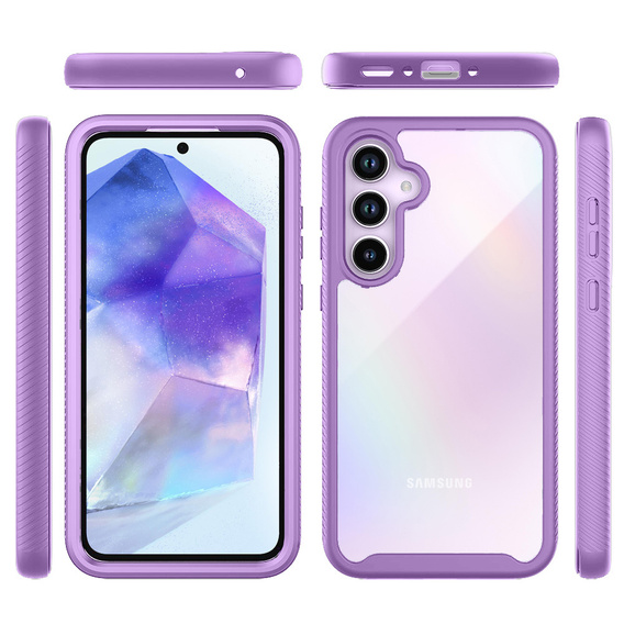 Чoхол Shockproof до Samsung Galaxy A55 5G, із захисним екраном, фіолетовий