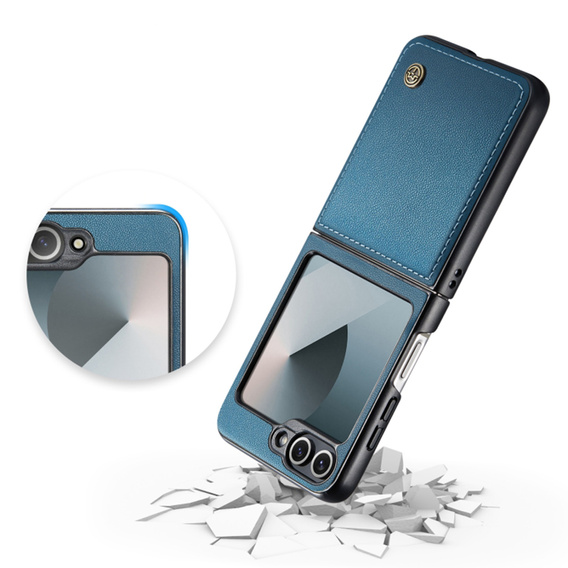 Чохол для Samsung Galaxy Z Flip7 FE / Z Flip6, CASE Litchi Leather, м'яти