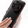 Чохол для Xiaomi 14 Ultra, Armor Bumper, з кришкою об'єктива, чорний / червоний
