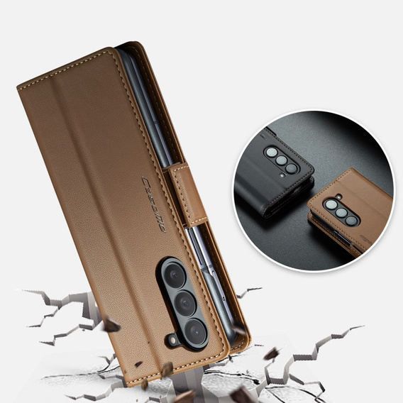 CASE фліп-чохол для Samsung Galaxy Z Fold6 5G, Litchi Wallet, коричневий