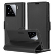 Чехол для Xiaomi 15, ERBORD Glossy Litchi, кошелек с клапаном, чёрный