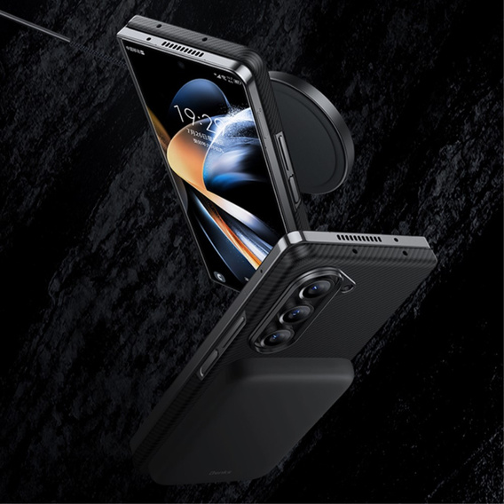 Кевларовий чохол BENKS для Samsung Galaxy Z Fold5 5G, для MagSafe, Carbon Fiber, чорний