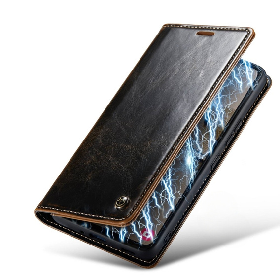 Флип-кейс CASEME для Samsung Galaxy A53 5G, Waxy Textured, чёрный / коричневый
