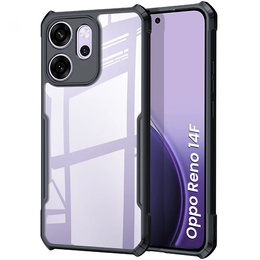 Чохол для Oppo Reno 14F, посилений, прозорий з чорними боковинами