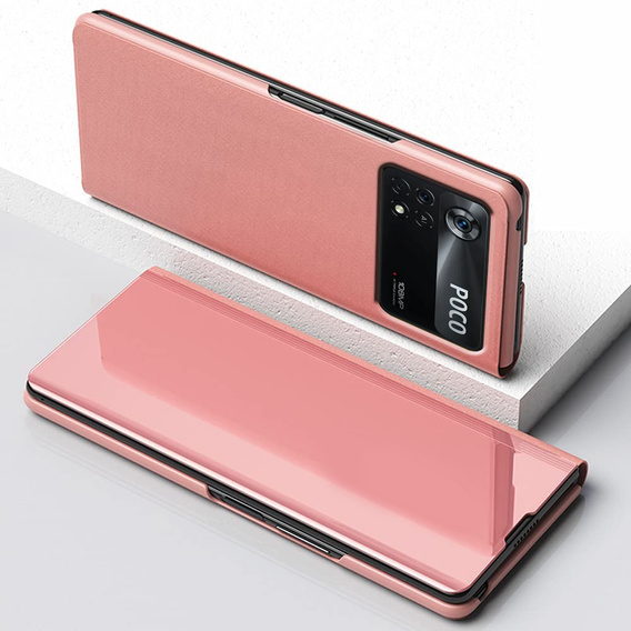 Чoхол до Xiaomi Poco X4 Pro 5G, Clear View, рожевий rose gold
