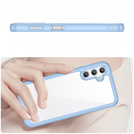 Чoхол до Samsung Galaxy A14 4G/5G, Fusion Hybrid, прозорий / синій