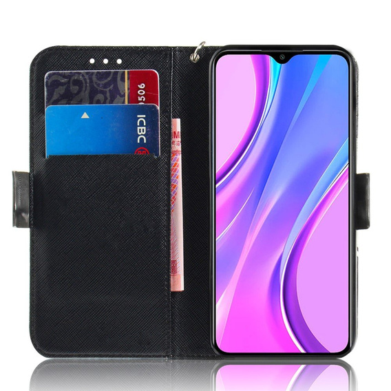 Откидной чехол для Xiaomi Redmi 9, Wallet, Mandala Flower