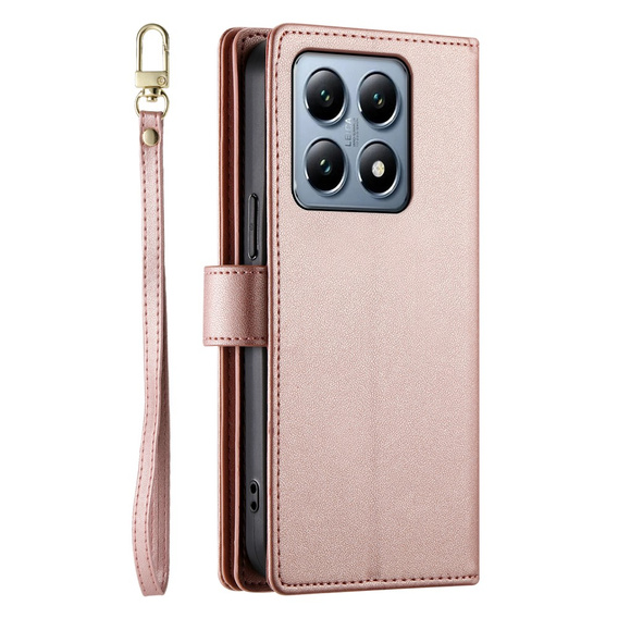 Чохол-книжка для Xiaomi 14T Pro, Wallet Zipper Pocket, рожевий