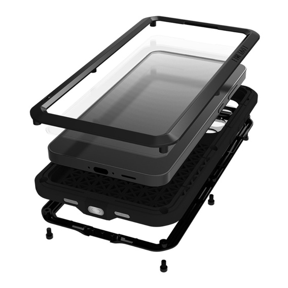 Чехол Love Mei до Samsung Galaxy S24 FE, armored with glass, чёрный