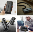 Чехол CASEME для Samsung Galaxy Z Fold6 5G, RFID Leather Wallet, с плечевым ремнем, чёрный